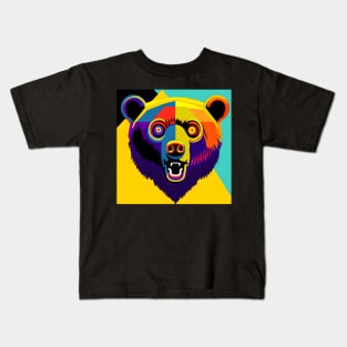 Pop Art Bear Face Kids T-Shirt